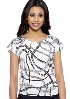 MICHAEL Michael Kors Cap Sleeve Peasant Blouse