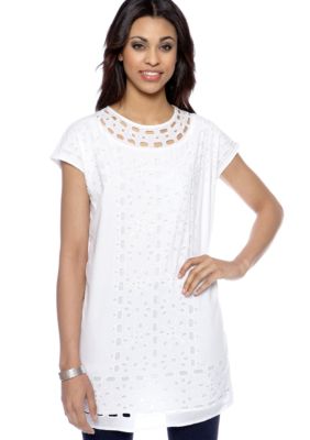 MICHAEL Michael Kors Eyelet Panel Tunic Top