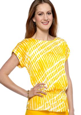 MICHAEL Michael Kors Elastic Cinched Peplum Top