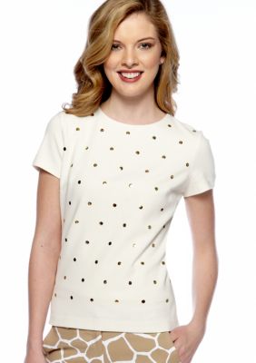 MICHAEL Michael Kors Short Sleeve Stud Top