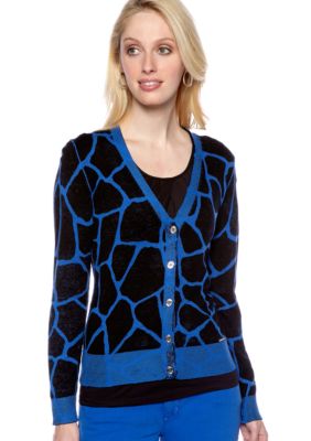 MICHAEL Michael Kors Giraffe Print V-Neck Cardigan