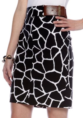MICHAEL Michael Kors Giraffe Print Pencil Skirt