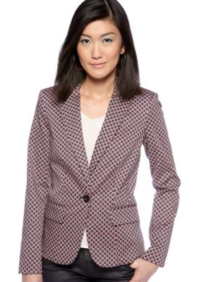 MICHAEL Michael Kors Printed One Button Blazer