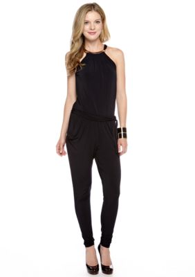 MICHAEL Michael Kors Halter Jumpsuit with Gold Hardware