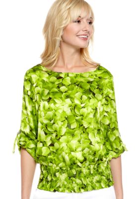 MICHAEL Michael Kors Smocked Waist Top with D-Ring Sleeves