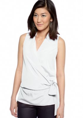 MICHAEL Michael Kors Sleeveless Crossover Tie Top