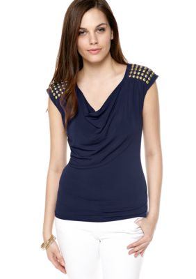 MICHAEL Michael Kors Cowl Neck Stud Top