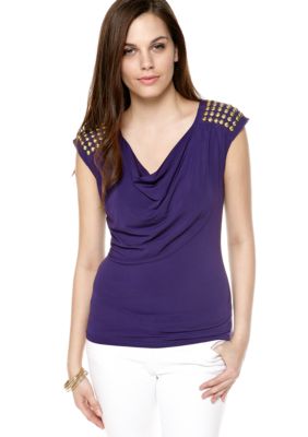 MICHAEL Michael Kors Cowl Neck Stud Top