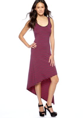 MICHAEL Michael Kors Stripe Asymmetrical Hemline Maxi Dress