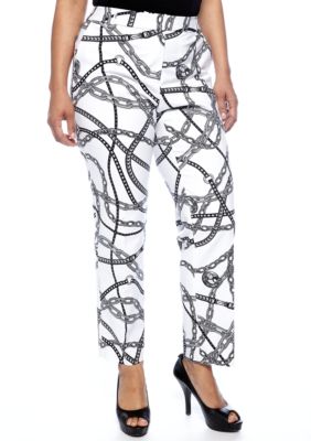 MICHAEL Michael Kors Plus Size Stretch Cotton Print Ankle Pant