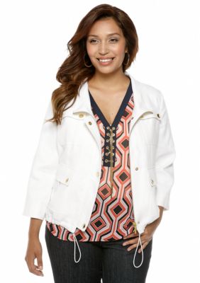 MICHAEL Michael Kors Plus Size Linen Jacket