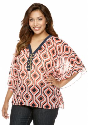 MICHAEL Michael Kors Plus Size Poncho Style Top