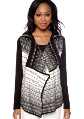 Calvin Klein Textured Stripe Open Sweater