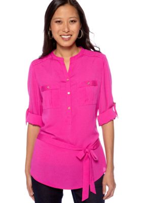 Calvin Klein Tunic Blouse with Self Tie Belt