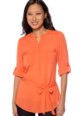 Calvin Klein Tunic Blouse with Self Tie Belt