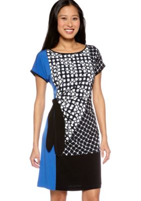Calvin Klein Color Block Side Tie Dress