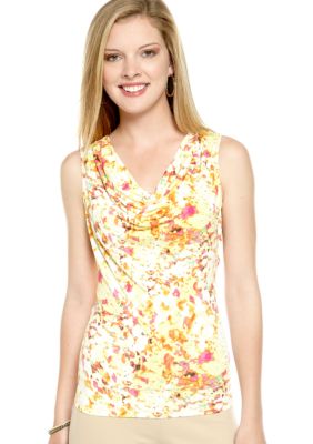 Calvin Klein Printed Cowl Neck Top