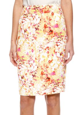 Calvin Klein High Waisted Printed Pencil Skirt