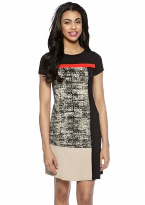 Calvin Klein Color Block Short Sleeve T-Shirt Dress