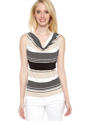 Calvin Klein Stripe Cowl Neck Top