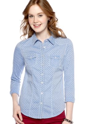 Fire Long-Sleeved Polka Dot Shirt
