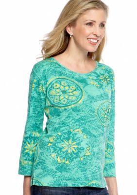 Jane Ashley Medallion Printed Top