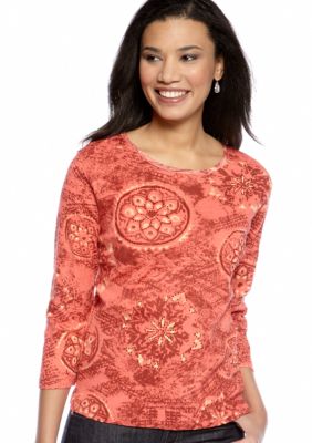 Jane Ashley Medallion Printed Top