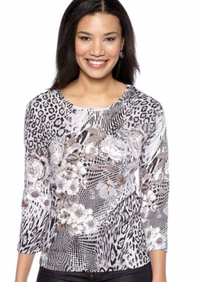 Jane Ashley Floral Animal Printed Top