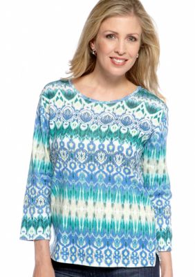 Jane Ashley Ikat Printed Top