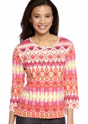 Jane Ashley Ikat Printed Top