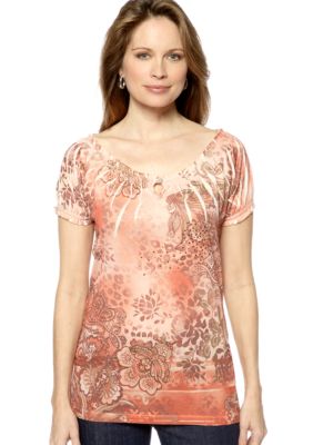 Jane Ashley Peasant Key Hole Top