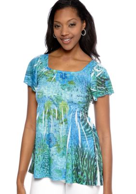 Jane Ashley Smocked Sublime Peasant Top