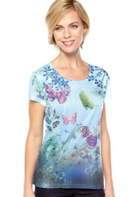 Jane Ashley Scoop Neck Printed Tee
