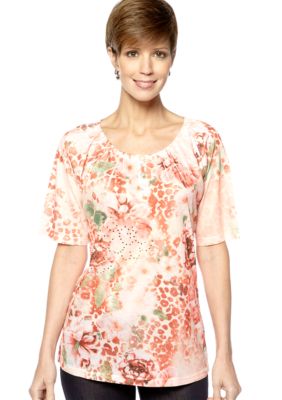Jane Ashley Peasant Henley Top