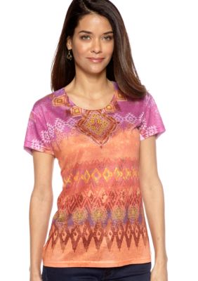 Jane Ashley Short Sleeve Scoop Neck Tee