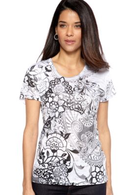 Jane Ashley Short Sleeve Scoop Neck