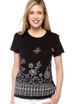 Jane Ashley Tye Dye Border Top