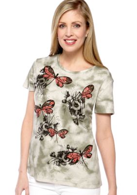 Jane Ashley Tye Dye Dragonfly Top