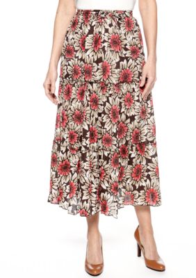 Jane Ashley Three Tier Print Skirt
