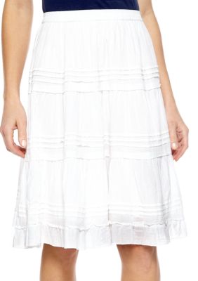 Jane Ashley Solid Skirt with Pleats