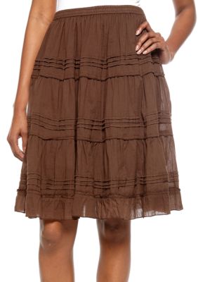 Jane Ashley Solid Skirt with Pleats