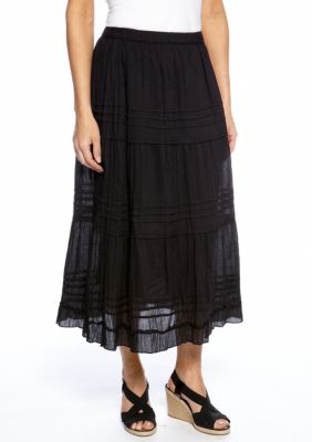 Jane Ashley Petite Tiered Maxi Skirt