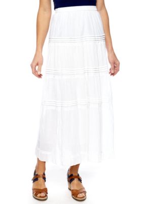 Jane Ashley Solid Maxi Skirt With Pleats