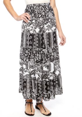 Jane Ashley Seven Tier Printed Skirt