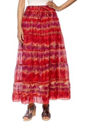Jane Ashley Seven Tier Printed Skirt