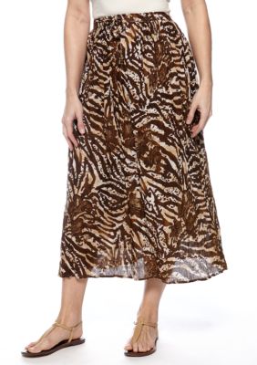 Jane Ashley Broom Stick Printed Maxi Skirt