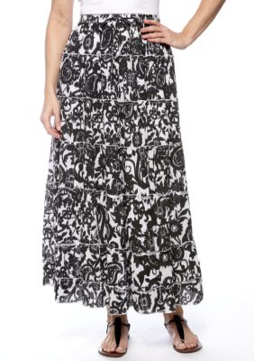 Jane Ashley Seven Tier Printed Skirt
