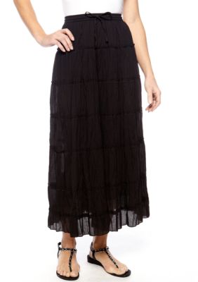 Jane Ashley Seven Tier Solid Skirt