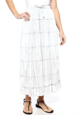Jane Ashley Seven Tier Solid Skirt