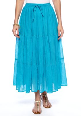 Jane Ashley Three Tier Solid Skirt